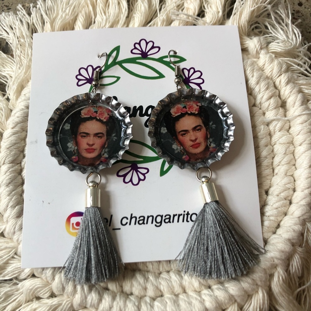 Frida artesian bottle cap earrings